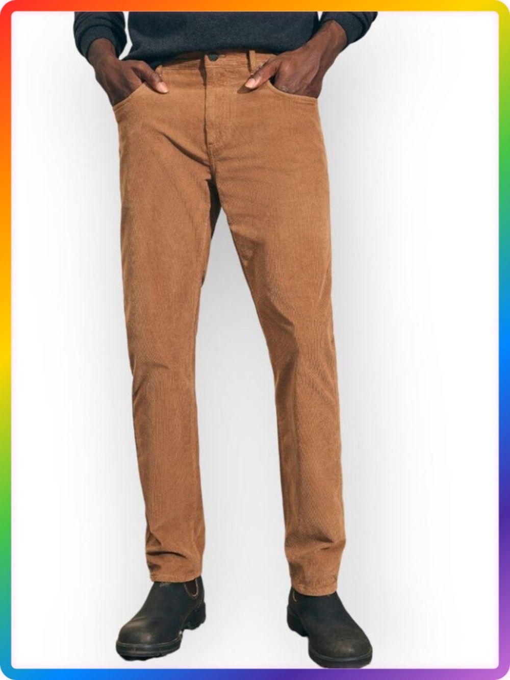 Faherty Stretch Corduroy 5-Pocket Pant MENS 38x29 Brown Slim Organic Cotton